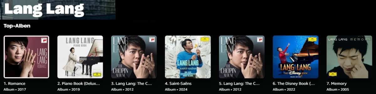 Top-Alben Lang Lang
