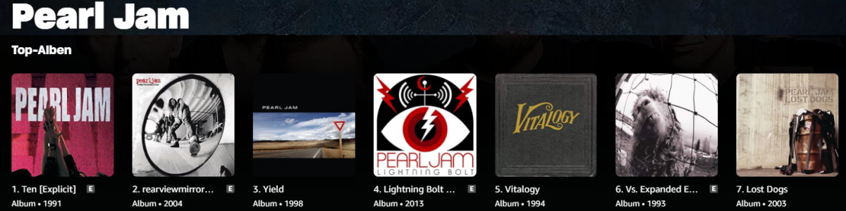 Top Alben Pearl Jam